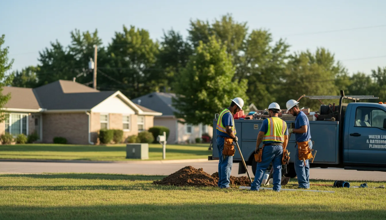 Residential water line and bathroom plumbing service in Gridley, KS